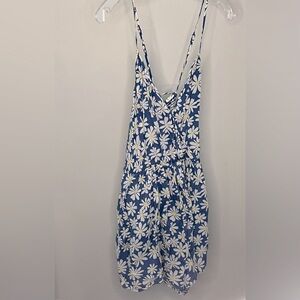 Floral Romper with open cris cross back